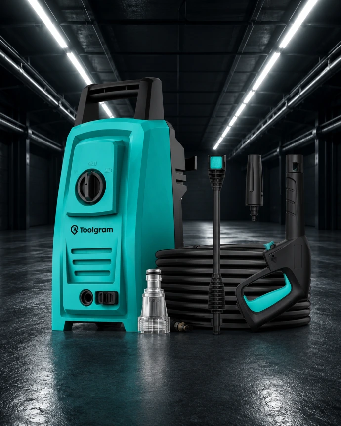 Toolgram 1400W high pressure washer with spray gun and hose