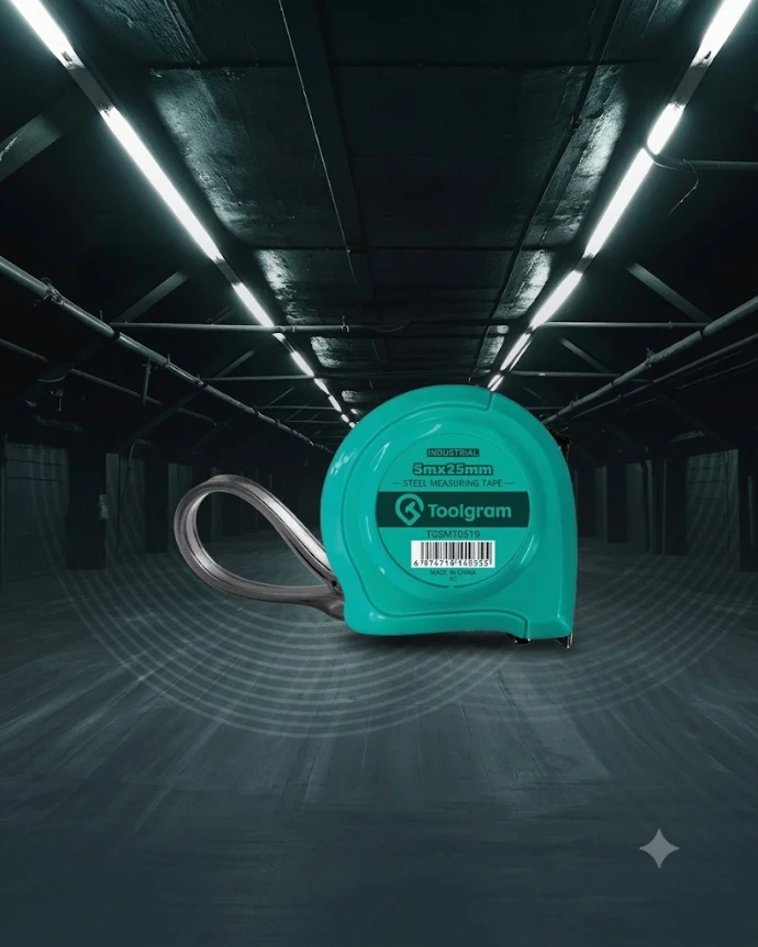 Steel measuring tape for accurate length and distance measurement